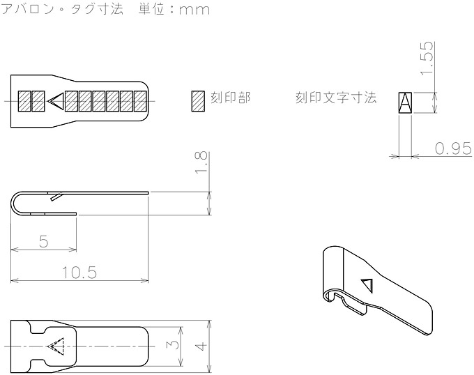 アバロン・タグ形状